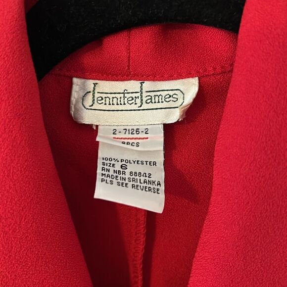 Vintage Red Double Breasted Blazer w/ Red Buttons Women's Size 6 Medium - Picture 3 of 4